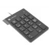 Numeric Keypad NATEC GOBY 2 USB 18‑Key Membrane Black — wired USB, 18 keys, 1.5 m cable, ABS housing