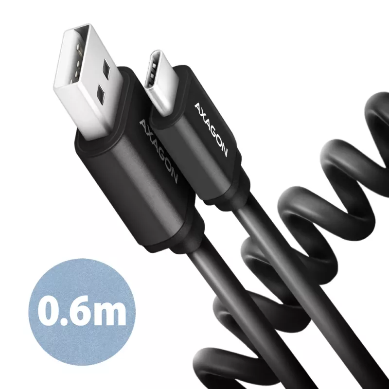 USB Cable Axagon BUCM-AM10TB USB 2.0 0.6m USB C USB A Black