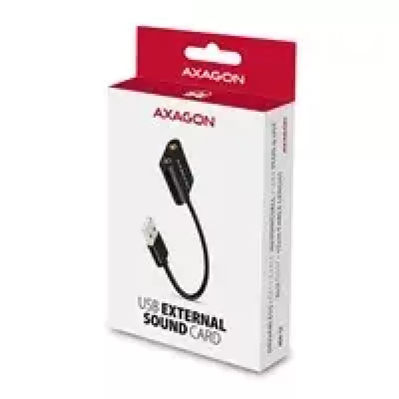 External USB audio adapter AXAGON ADA-12 with 1x 3.5mm jack for headphone and microphone