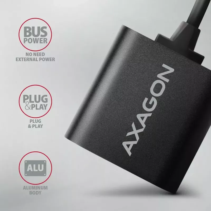 External USB audio adapter AXAGON ADA-12 with 1x 3.5mm jack for headphone and microphone