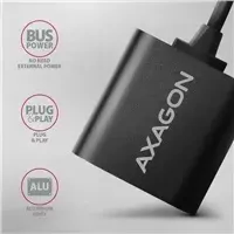 External USB audio adapter AXAGON ADA-12 with 1x 3.5mm jack for headphone and microphone