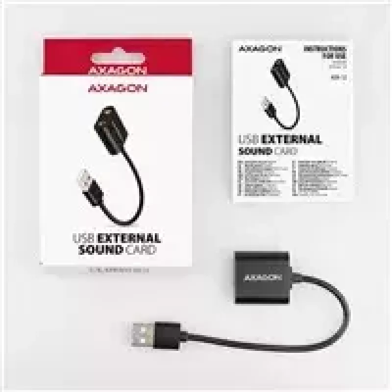 External USB audio adapter AXAGON ADA-12 with 1x 3.5mm jack for headphone and microphone