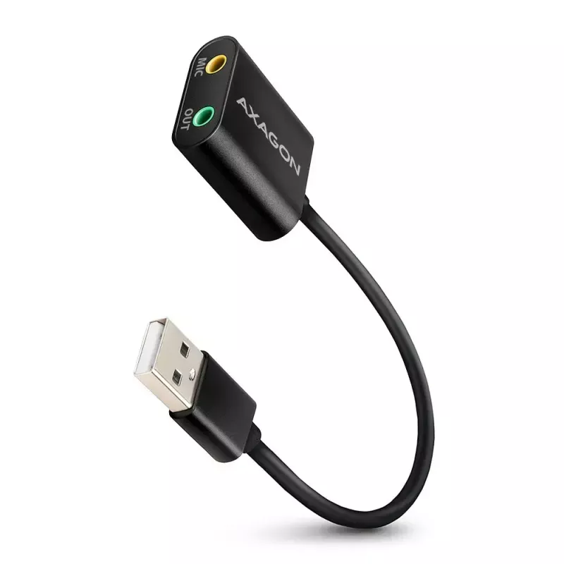 External USB audio adapter AXAGON ADA-12 with 1x 3.5mm jack for headphone and microphone