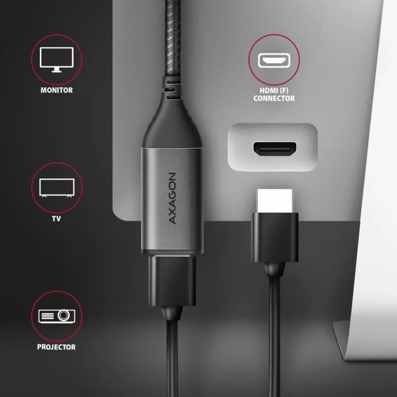 Axagon RVC-HI2M USB-C -> HDMI 2.0a adapter 4K/60Hz HDR10
