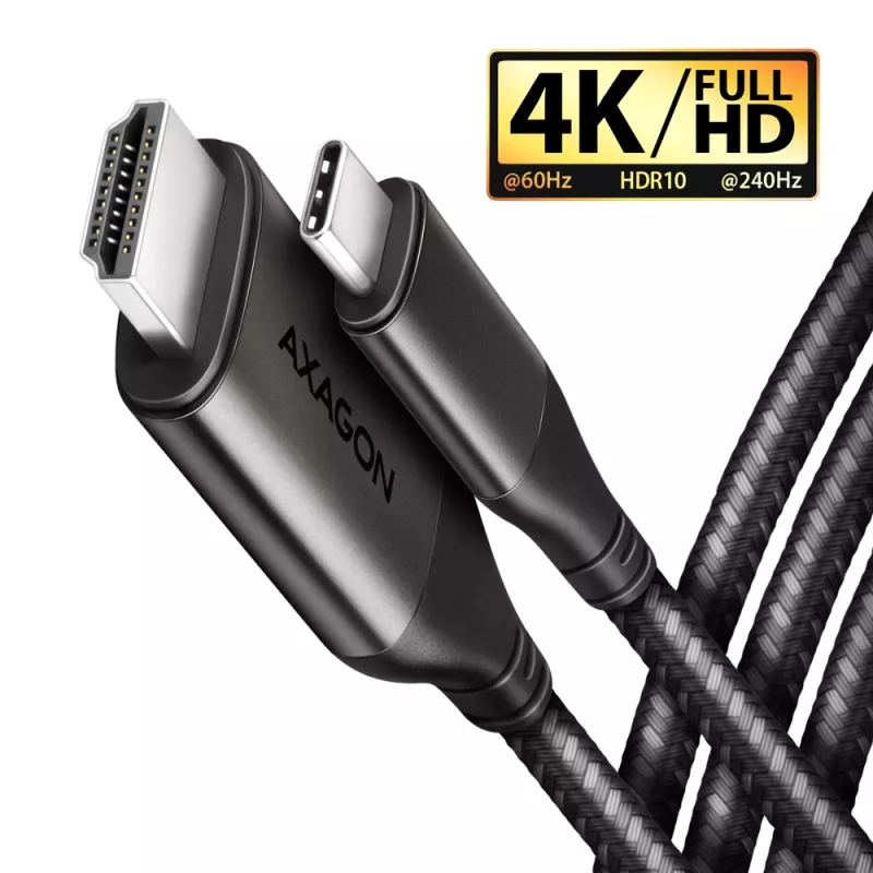 Axagon RVC-HI2MC USB-C -> HDMI 2.0a cable 1.8m, 4K/60Hz HDR10