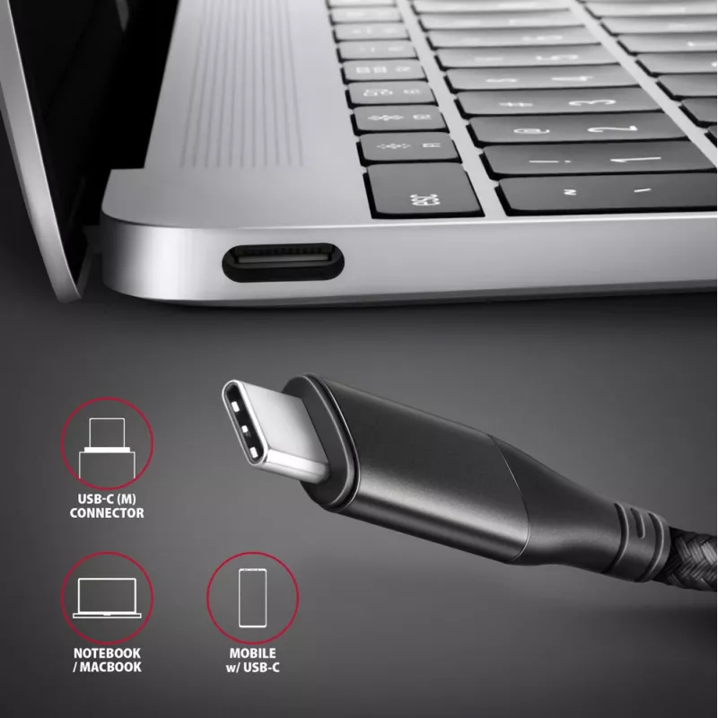 Axagon RVC-HI2MC USB-C -> HDMI 2.0a cable 1.8m, 4K/60Hz HDR10