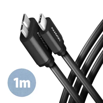 USB Cable Axagon BUMM3-CM10AB Micro-USB B to USB C 1m Black