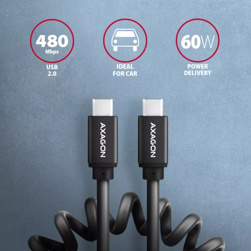 Axagon BUCM-CM10TB TWISTER USB-C <> USB-C cable 0.6 m