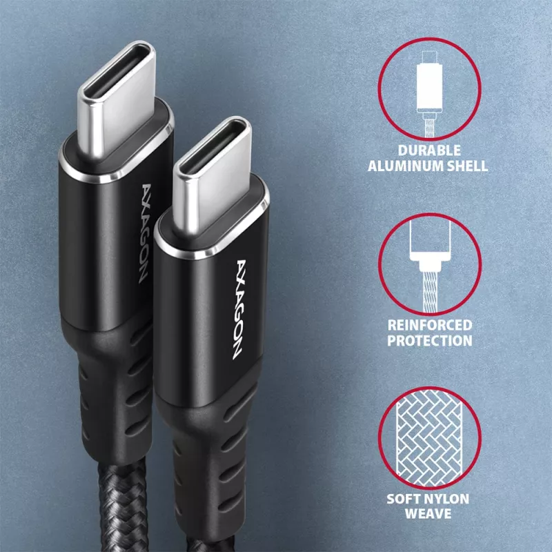 USB cable Axagon BUCM-CM30AB USB 2.0 3 m USB C Black