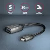 Axagon RUCM-AFAC cable adapter USB-C (M) -> USB-A (F), 20cm, USB 3.2 Gen 1, 3A, ALU