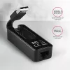 AXAGON ADE-XR USB 2.0 Type-A to Fast Ethernet 10/100 adapter, RJ-45, Realtek RTL8152, black, 23 g