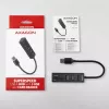 Axagon HMA-CR3A Metal USB 3.2 Gen 1 multi-port hub with three USB ports and card reader