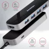Axagon HMC-6H4A USB 3.2 Gen 1 hub, 4x USB-A, HDMI 4k/30Hz, PD 100W, 20cm USB-C cable