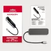 Axagon HMC-6H4A USB 3.2 Gen 1 hub, 4x USB-A, HDMI 4k/30Hz, PD 100W, 20cm USB-C cable