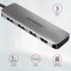 Axagon HMC-HCR3A 3x USB-A+ HDMI+ SD/microSD USB-C 3.2 Gen 1 hub 20cm Wired USB 3.2 Gen 1 (3.1 Gen 1) Type-C Grey