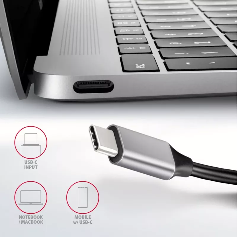 Axagon HMC-HCR3A 3x USB-A+ HDMI+ SD/microSD USB-C 3.2 Gen 1 hub 20cm Wired USB 3.2 Gen 1 (3.1 Gen 1) Type-C Grey