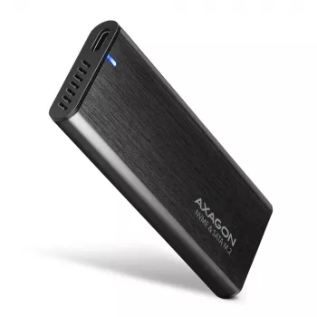 Axagon EEM2-SB2 External USB-C 3.2 Gen 2 metal box for M.2 NVMe & SATA SSD disks. Screwless