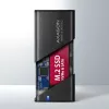 Axagon EEM2-SB2 External USB-C 3.2 Gen 2 metal box for M.2 NVMe & SATA SSD disks. Screwless