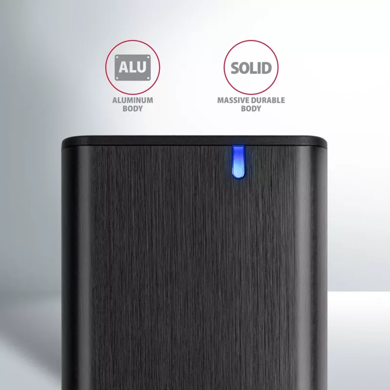 Axagon EEM2-SB2 External USB-C 3.2 Gen 2 metal box for M.2 NVMe & SATA SSD disks. Screwless