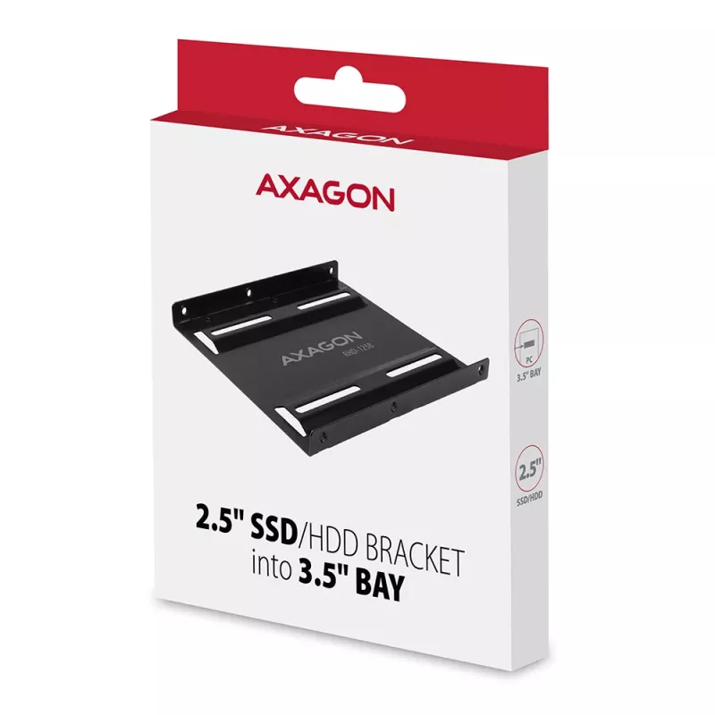 Axagon RHD-125B Mounting Frame for 1x 2.5 inch in 3.5 inch Slot - Black Metal