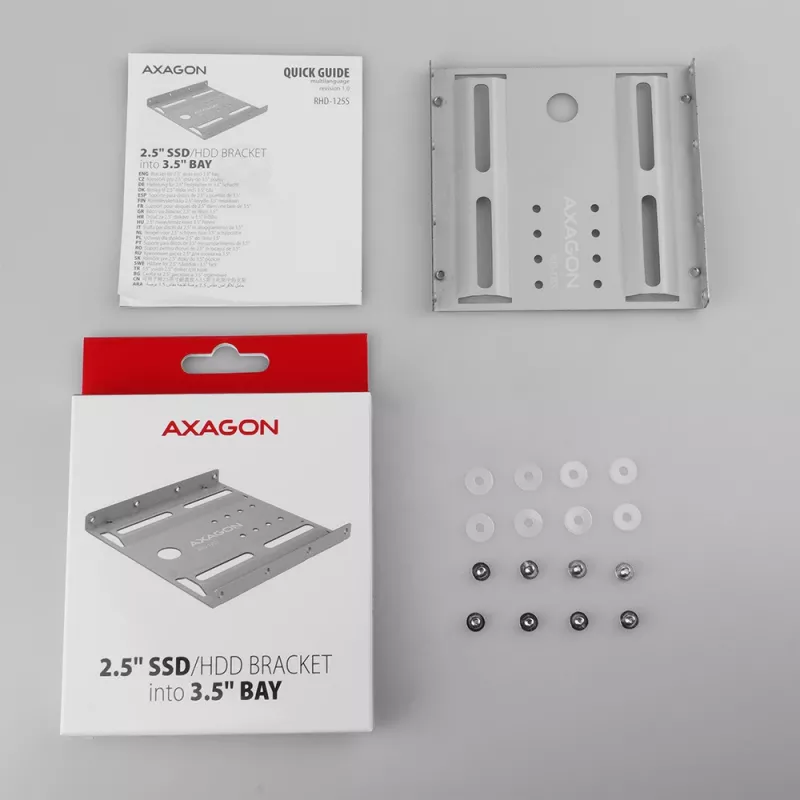 Axagon RHD-125S bracket for 1x 2.5 inch HDD/SSD into 3.5 inch bay, metal, grey