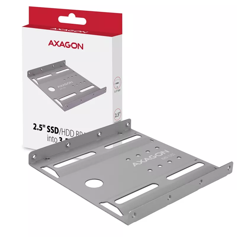 Axagon RHD-125S bracket for 1x 2.5 inch HDD/SSD into 3.5 inch bay, metal, grey