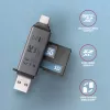 Axagon CRE-DAC USB-C+ USB-A 5 Gbps MINI 2-slot & lun SD/microSD card reader USB 3.0 Type-A/Type-C Grey