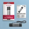 Axagon CRE-DAC USB-C+ USB-A 5 Gbps MINI 2-slot & lun SD/microSD card reader USB 3.0 Type-A/Type-C Grey