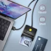 Axagon CRE-SM3SD USB Smart card & SD/microSD/SIM Flat smart card reader Indoor USB 2.0 Black