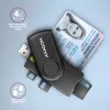 Axagon CRE-SMP2A USB Smart card & SD/microSD/SIM PocketReader smart card reader Indoor USB Type-A/USB Type-C Black