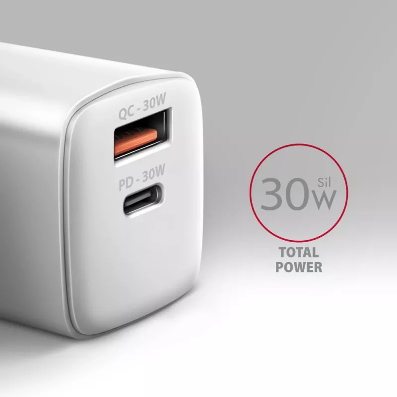 Charger Axagon ACU-PQ30W QC3.0 30W USB-C White