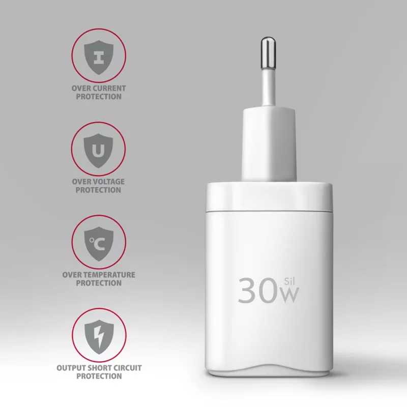 Charger Axagon ACU-PQ30W QC3.0 30W USB-C White