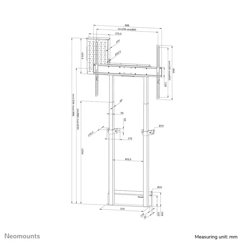 Neomounts WL55-875BL1 TV floor stand 55-100 inch - wall - motorised - TÜV
