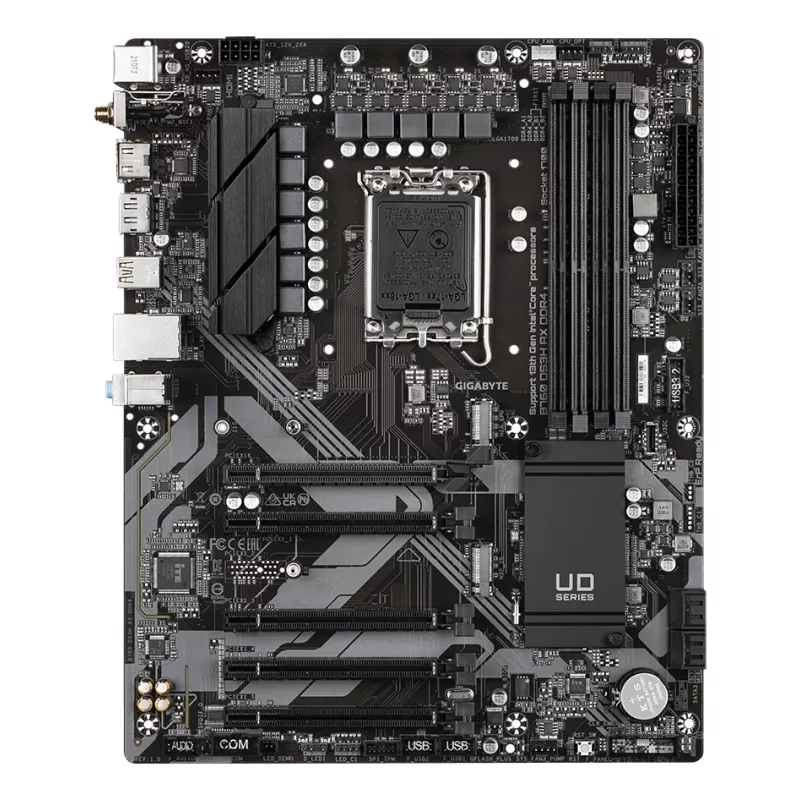 GIGABYTE B760 DS3H AX DDR4 Motherboard - Supports Intel Core 14th CPUs, 8+2+1 Phases Digital VRM, up to 5333MHz DDR4 (OC), 2xPCIe 4.0 M.2, Wi-Fi 6E, GbE LAN, USB 3.2 Gen 2