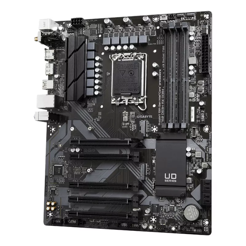 GIGABYTE B760 DS3H AX DDR4 Motherboard - Supports Intel Core 14th CPUs, 8+2+1 Phases Digital VRM, up to 5333MHz DDR4 (OC), 2xPCIe 4.0 M.2, Wi-Fi 6E, GbE LAN, USB 3.2 Gen 2