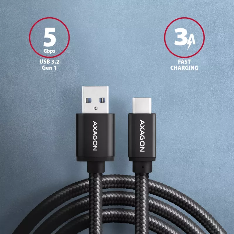 USB cable Axagon BUCM3-AM10AB USB 3.2 Gen 1 1 m USB C USB A Black