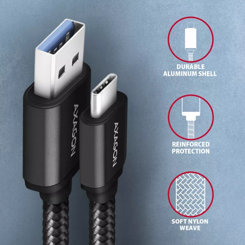 USB cable Axagon BUCM3-AM10AB USB 3.2 Gen 1 1 m USB C USB A Black