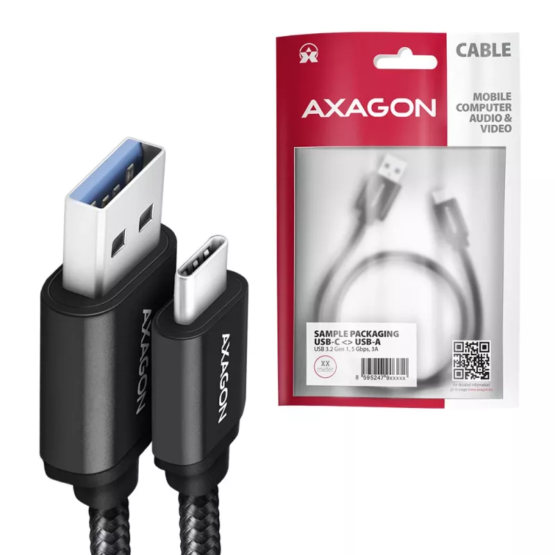 USB cable Axagon BUCM3-AM10AB USB 3.2 Gen 1 1 m USB C USB A Black