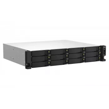 QNAP TS-1264U-RP NAS Rack (2U) Intel® Celeron® 8 GB DDR4 0 TB QNAP QTS Aluminium, Black