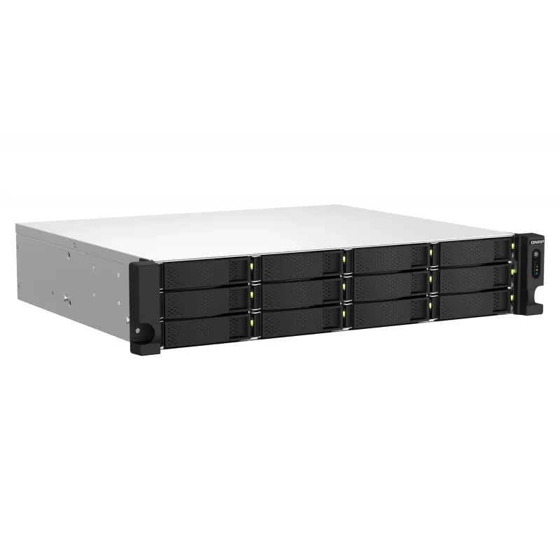QNAP TS-1264U-RP NAS Rack (2U) Intel® Celeron® 8 GB DDR4 0 TB QNAP QTS Aluminium, Black