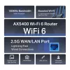 TP-Link Archer AX5400 Multi-Gigabit WiFi 6 Router, Wi-Fi 6 (802.11ax), Dual-band (2.4 GHz / 5 GHz), Ethernet LAN, Black, Desktop/pole router