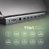 Docking station Axagon HMC-4KX3 USB-C 5Gbps hub, 3x USB-A, 2x HDMI, DP, RJ-45, SD/microSD, audio, PD 100W, cable 40cm