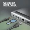 Docking station Axagon HMC-4KX3 USB-C 5Gbps hub, 3x USB-A, 2x HDMI, DP, RJ-45, SD/microSD, audio, PD 100W, cable 40cm