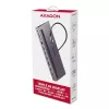 Docking station Axagon HMC-4KX3 USB-C 5Gbps hub, 3x USB-A, 2x HDMI, DP, RJ-45, SD/microSD, audio, PD 100W, cable 40cm