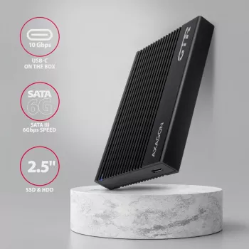 HDD/SSD enclosure Axagon EE25-GTR USB-C 3.2 Gen 2 Black 2.5 inch