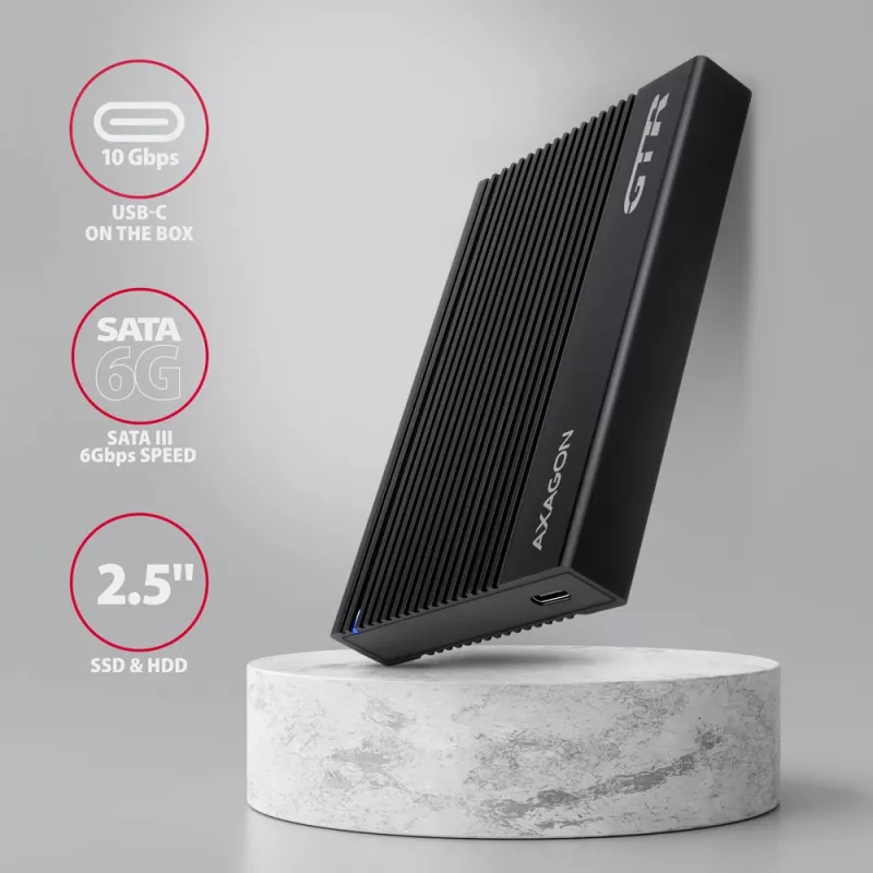 HDD/SSD enclosure Axagon EE25-GTR USB-C 3.2 Gen 2 Black 2.5 inch