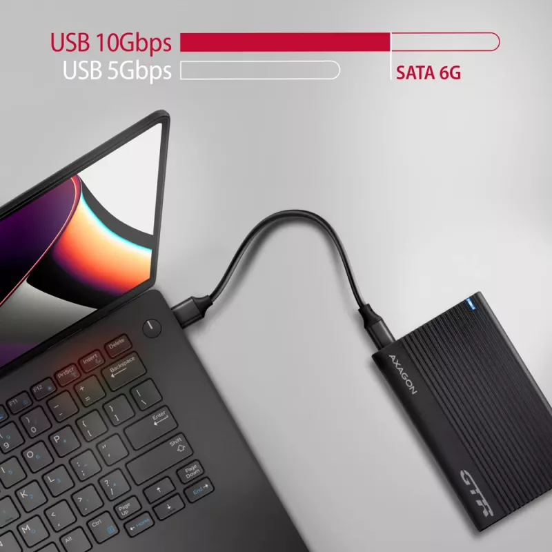 HDD/SSD enclosure Axagon EE25-GTR USB-C 3.2 Gen 2 Black 2.5 inch