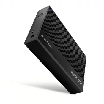 Axagon EE35-GTR USB-C 5Gbps - SATA 6G, 3.5 RIBBED box BLACK - USB Typ C HDD enclosure 3.5 inch