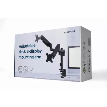 GEMBIRD Adjustable Desk 2-Display Mounting Arm, 17in-32in