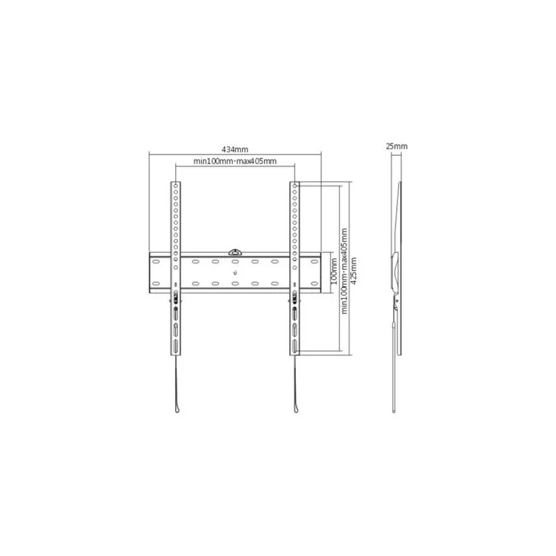 TV mount Gembird WM-55F-02 black, for 32–55 inch screens, max load 40 kg, VESA 200x200–400x400, slim 2.5 cm